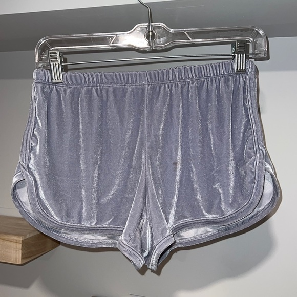 Brandy Melville velvet shorts‎ gray/blue - Picture 1 of 4